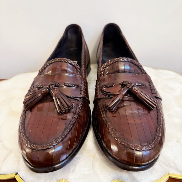 Vintage Bragano Mens Italian Leather Tassel Loafers Dress Shoes 10M - Picture 4 of 16